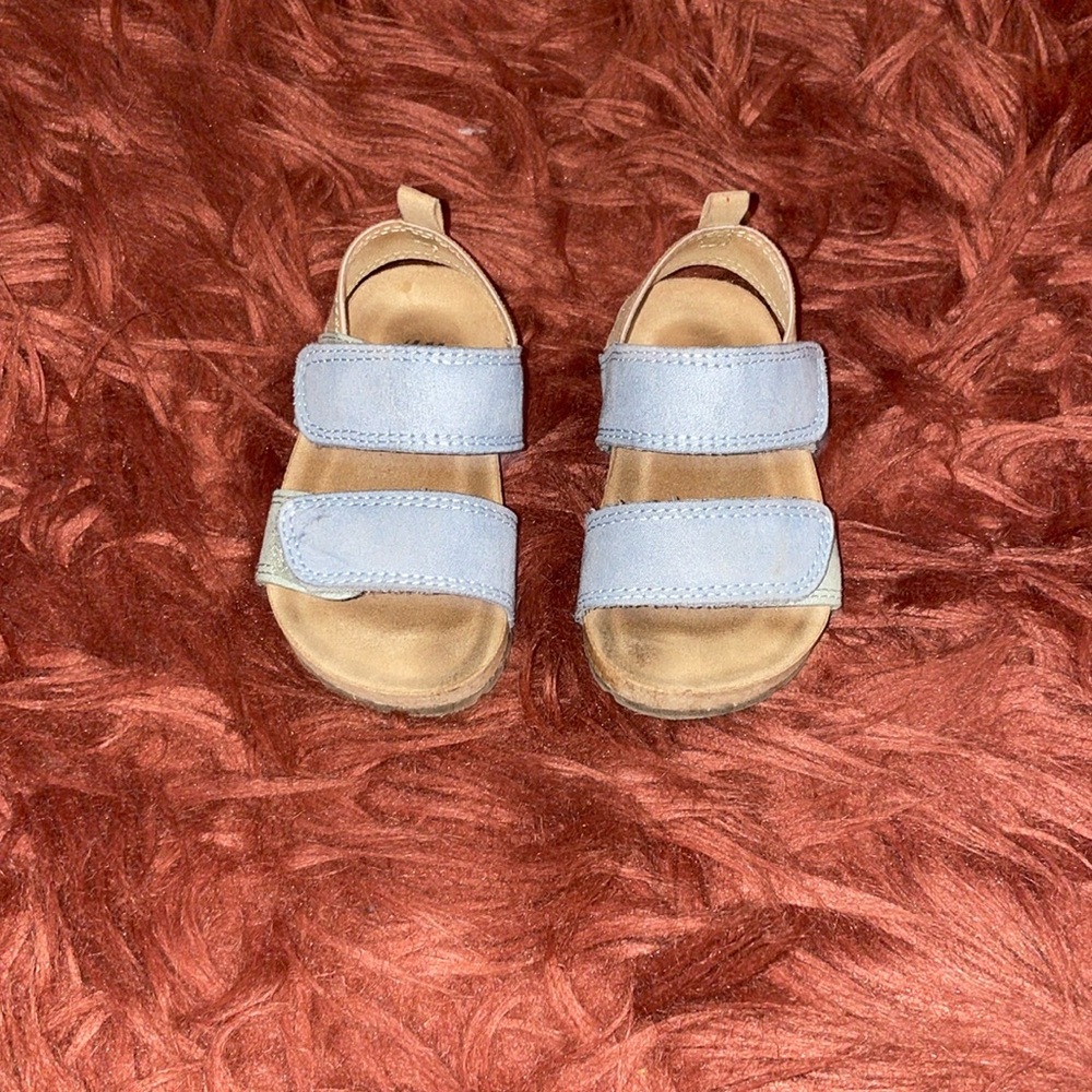 H& M strappy sandals in blue/tan sz 4/5 c
